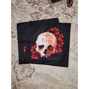 Floral Skulls - Throw Pillow Covers - 18"x18" - 2pc Set - NWOT